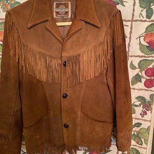 Vintage pioneer wear suede fringe jacket